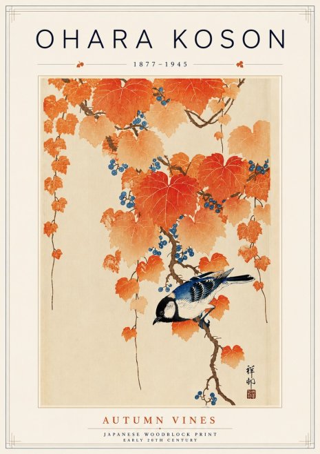 Ohara Koson Autumn Vines No5 - Poszter