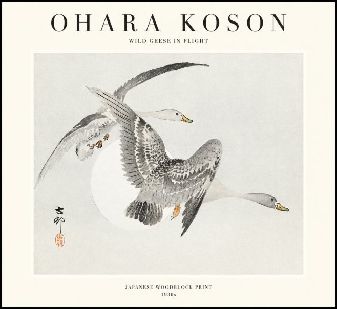 Ohara Koson Wild Geese in Flight I No1 - Poszter