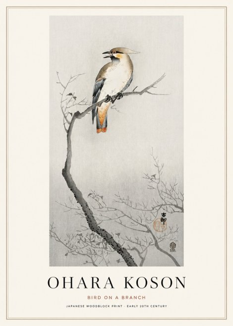 Ohara Koson Bird on a Branch I No1 - Poszter