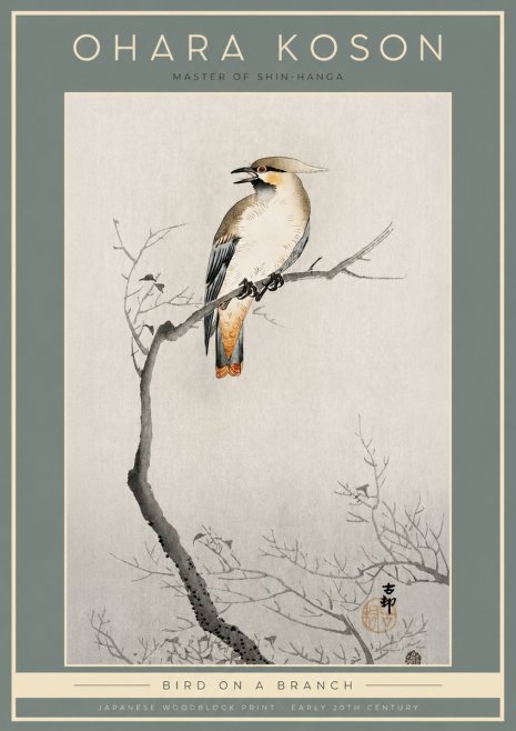 Ohara Koson Bird on a Branch I No2 - Poszter