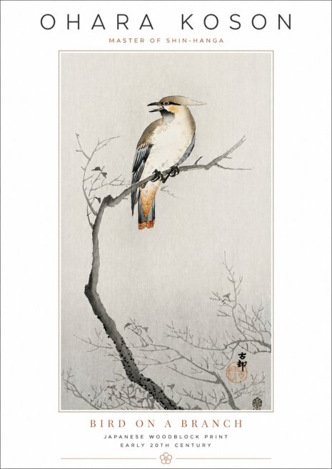Ohara Koson Bird on a Branch I No3 - Poszter