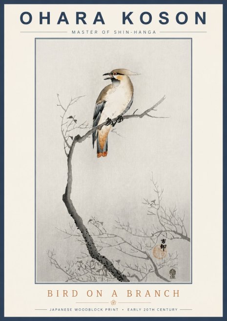 Ohara Koson Bird on a Branch I No4 - Poszter