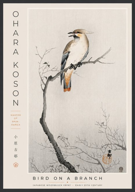 Ohara Koson Bird on a Branch I No5 - Poszter