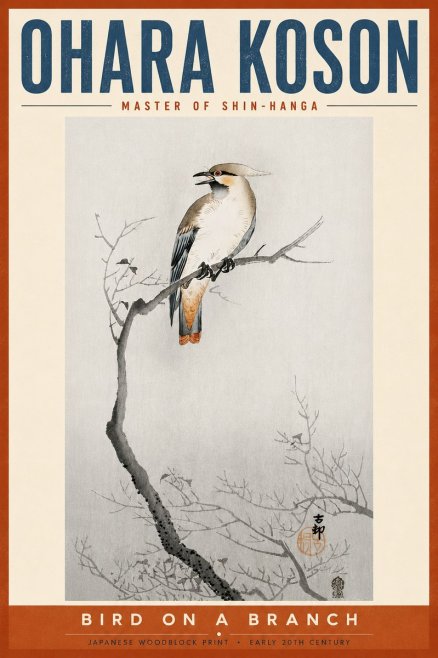 Ohara Koson Bird on a Branch I No6 - Poszter