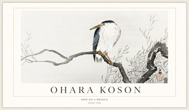 Ohara Koson Bird on a Branch II No1 - Poszter