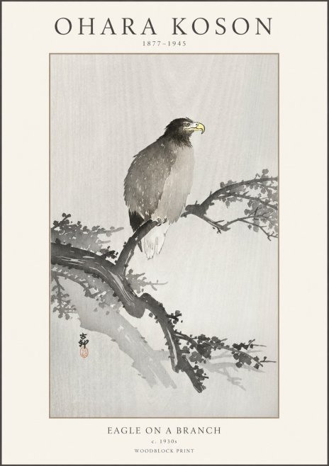 Ohara Koson Eagle on a Branch I No1 - Poszter