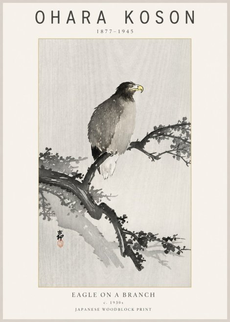 Ohara Koson Eagle on a Branch I No2 - Poszter