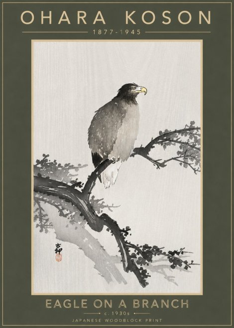 Ohara Koson Eagle on a Branch I No4 - Poszter