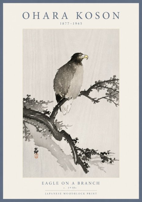 Ohara Koson Eagle on a Branch I No5 - Poszter