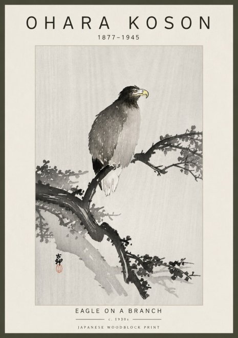 Ohara Koson Eagle on a Branch I No6 - Poszter