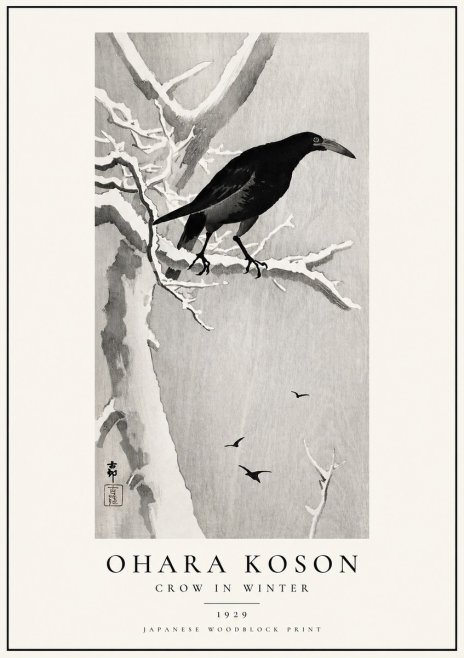Ohara Koson Crow in Winter I No1 - Poszter
