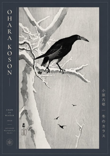 Ohara Koson Crow in Winter I No2 - Poszter