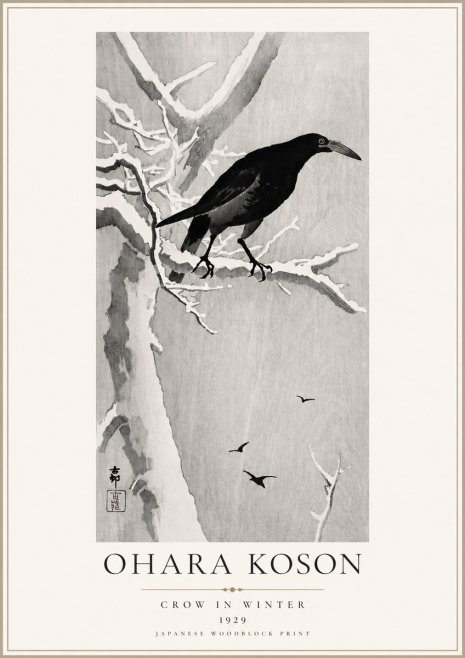 Ohara Koson Crow in Winter I No3 - Poszter