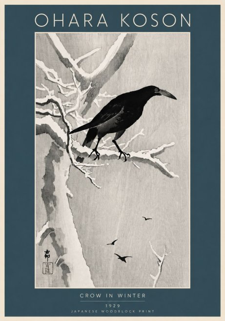 Ohara Koson Crow in Winter I No6 - Poszter