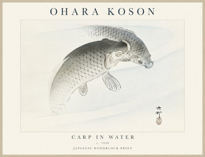 Ohara Koson Carp in Water No1 - Poszter