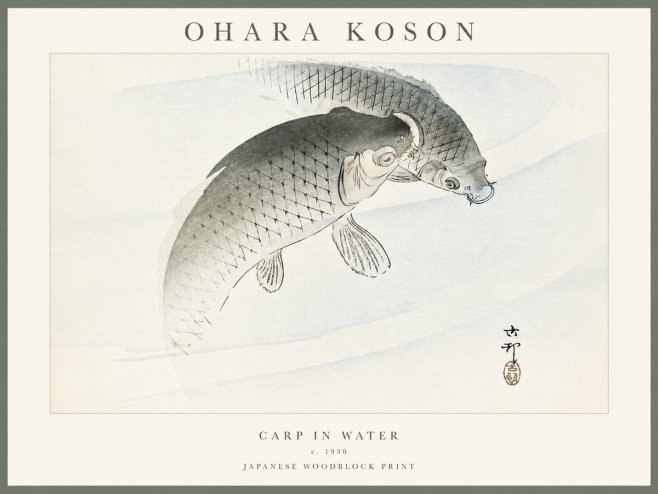 Ohara Koson Carp in Water No4 - Poszter