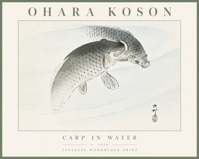 Ohara Koson Carp in Water No5 - Poszter