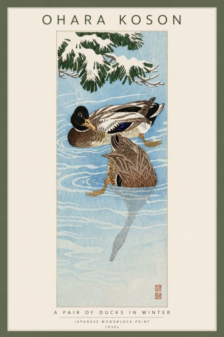 Ohara Koson A Pair of Ducks in Winter No3 - Poszter
