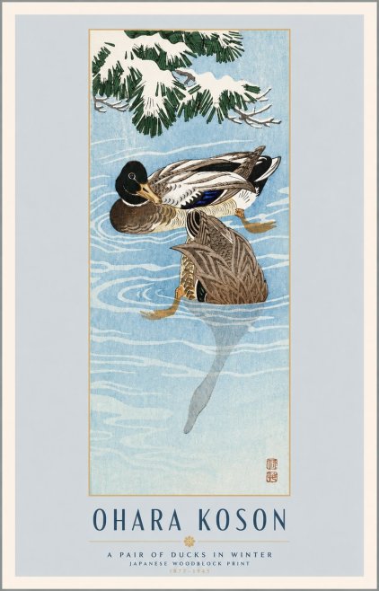 Ohara Koson A Pair of Ducks in Winter No4 - Poszter