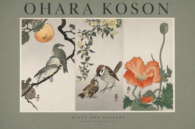 Ohara Koson Birds and Seasons No1 - Poszter