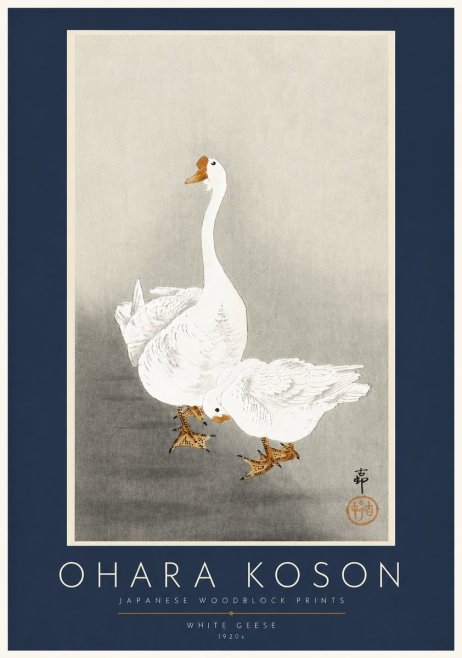 Ohara Koson White Geese No2 - Poszter