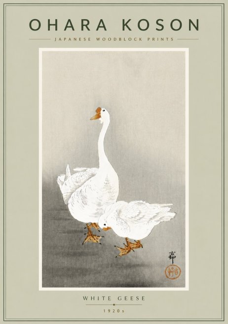 Ohara Koson White Geese No6 - Poszter