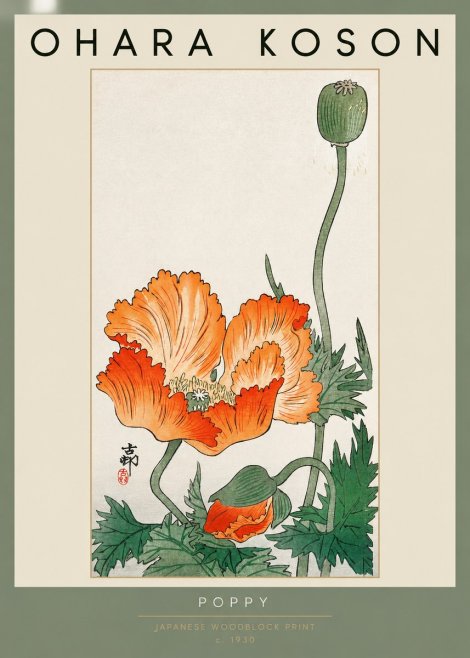 Ohara Koson Poppy No2 - Poszter