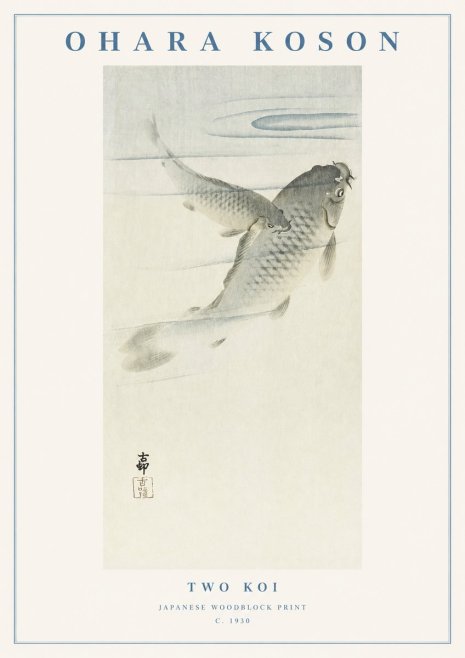 Ohara Koson Two Koi I No1 - Poszter
