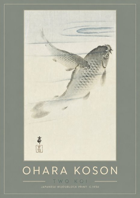 Ohara Koson Two Koi I No2 - Poszter