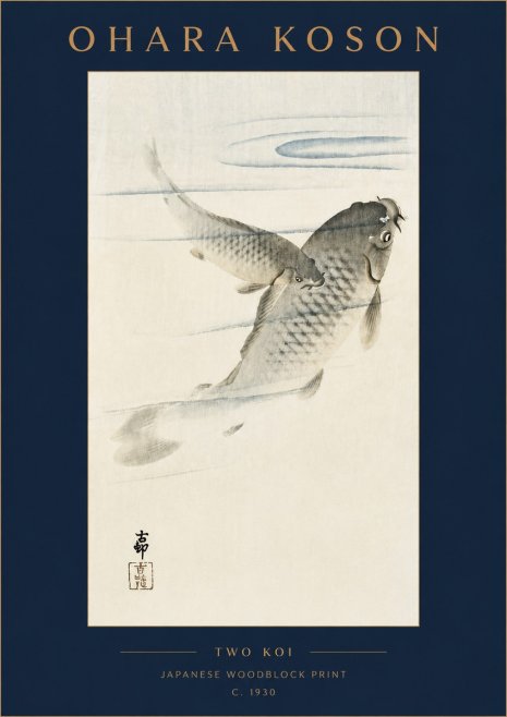 Ohara Koson Two Koi I No4 - Poszter