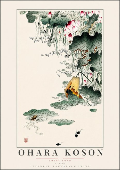 Ohara Koson Lotus Pond No3 - Poszter