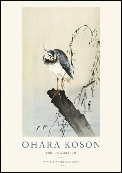 Ohara Koson Bird on a Branch III No1 - Poszter