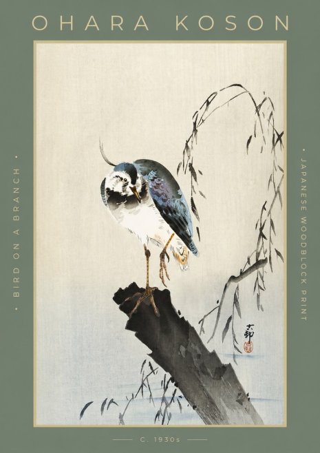 Ohara Koson Bird on a Branch III No2 - Poszter