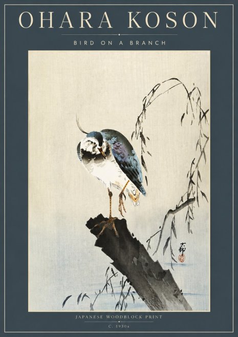 Ohara Koson Bird on a Branch III No4 - Poszter