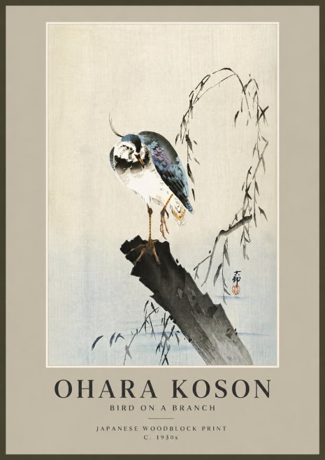 Ohara Koson Bird on a Branch III No6 - Poszter