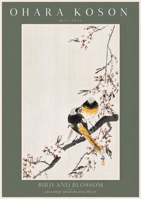 Ohara Koson Bird and Blossom No3 - Poszter