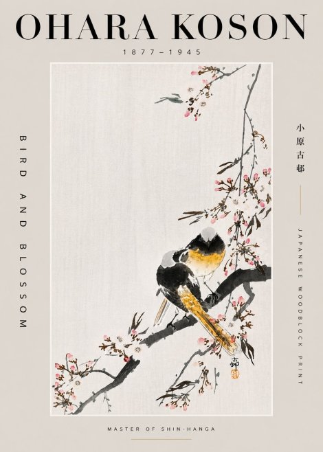 Ohara Koson Bird and Blossom No5 - Poszter