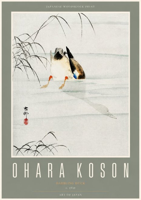 Ohara Koson Dabbling Duck No2 - Poszter