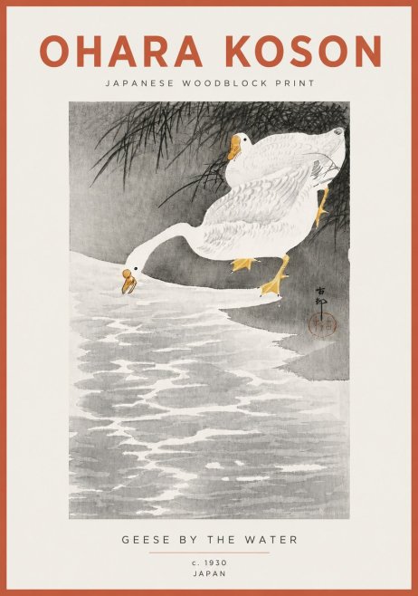 Ohara Koson Geese by the Water No4 - Poszter