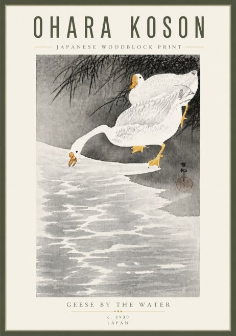 Ohara Koson Geese by the Water No5 - Poszter