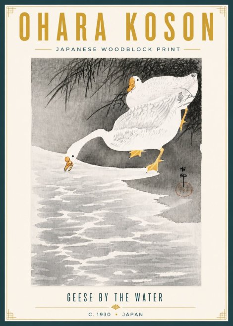 Ohara Koson Geese by the Water No6 - Poszter