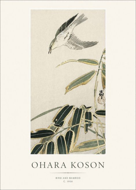 Ohara Koson Bird and Bamboo No1 - Poszter
