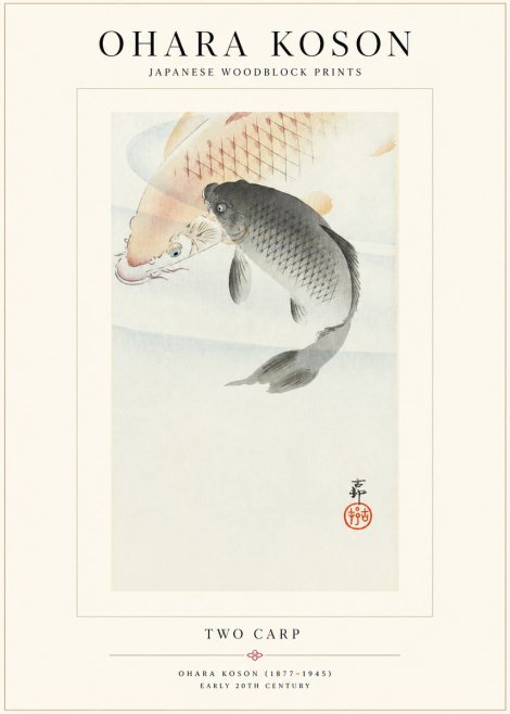 Ohara Koson Two Carp No1 - Poszter
