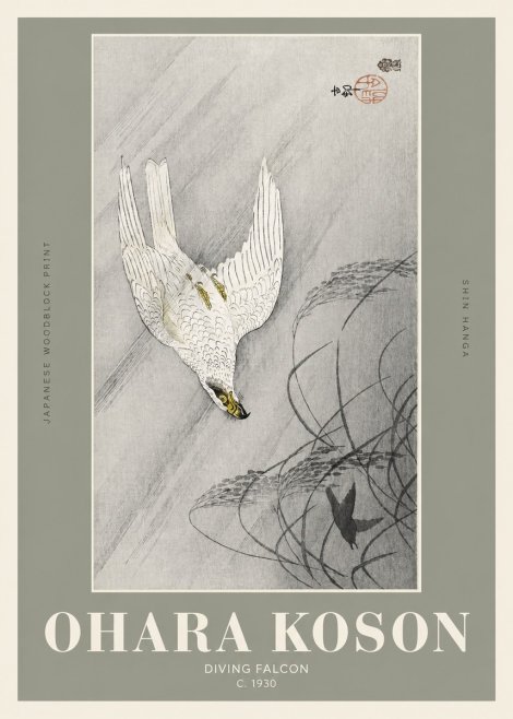 Ohara Koson Diving Falcon No2 - Poszter