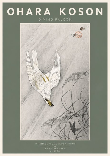 Ohara Koson Diving Falcon No4 - Poszter