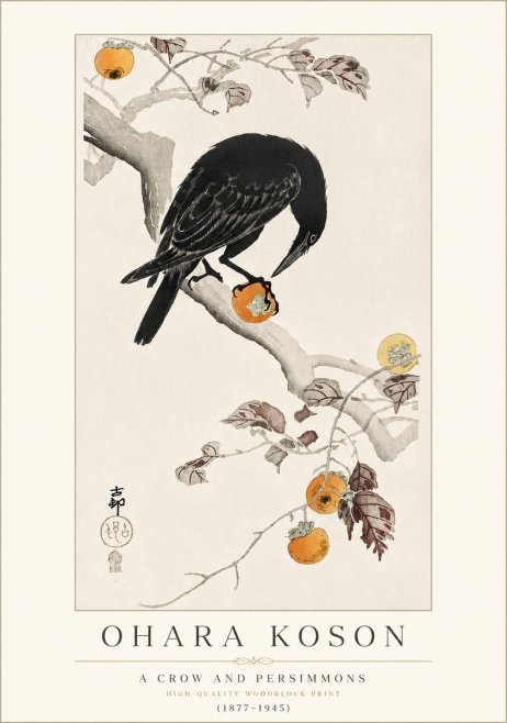 Ohara Koson A Crow and Persimmons No4 - Poszter