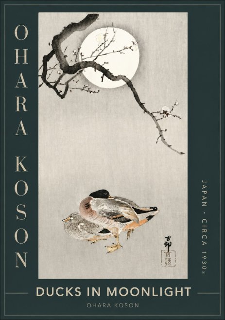 Ohara Koson Ducks in Moonlight No2 - Poszter
