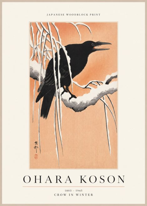 Ohara Koson Crow in Winter II No1 - Poszter