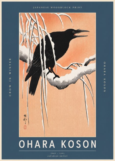 Ohara Koson Crow in Winter II No2 - Poszter