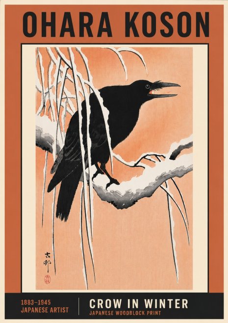 Ohara Koson Crow in Winter II No6 - Poszter